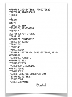 Zahlenreihen Hochwasser