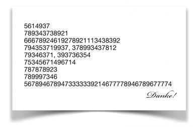 Zahlenreihen für das Fest